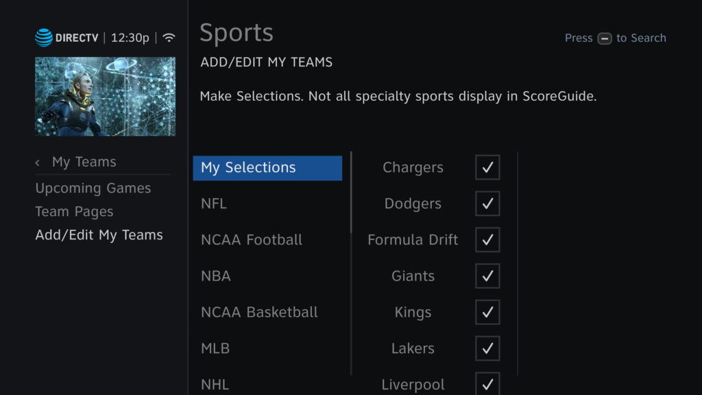 Sports Selector